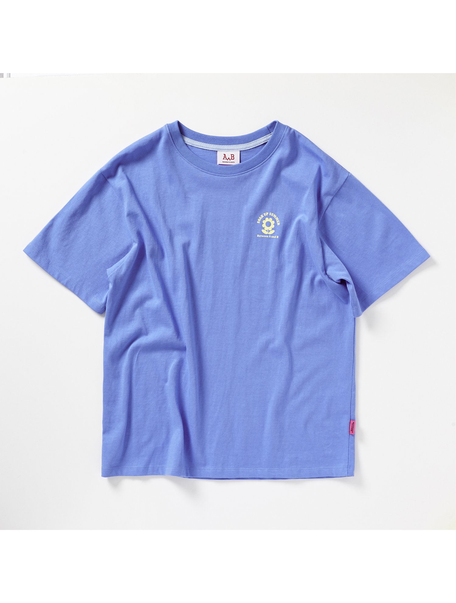 플라워 프린트 루즈핏 티셔츠 블루